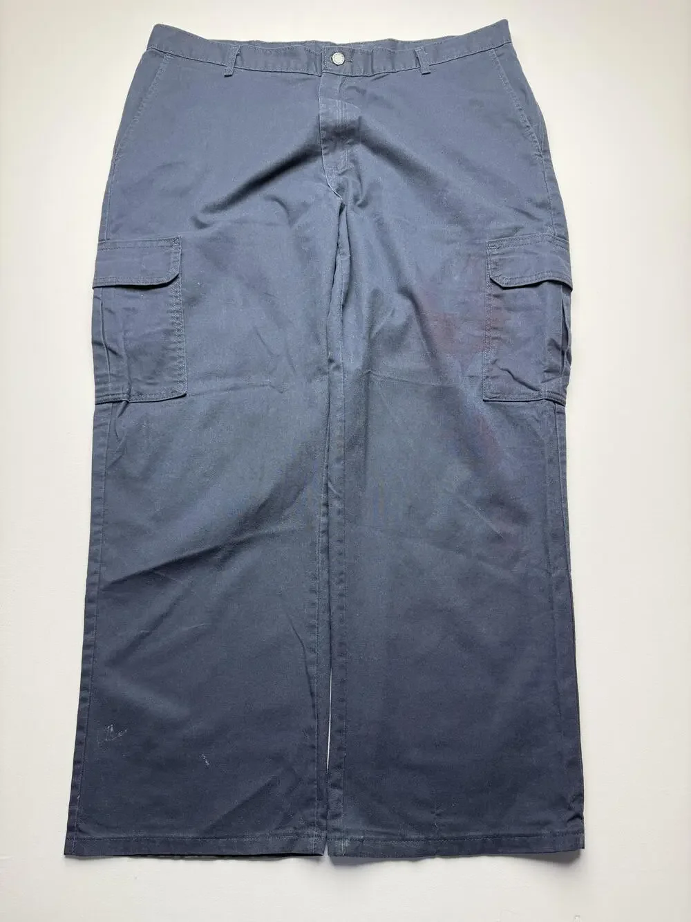 Dickies Cargo Pants Mens 40x30 Blue Denim Straight Relaxed Fit Workwear Utility